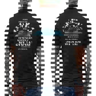 Alcatraz Swim Team Vintage Club Alcatraz Premium Men's Back Print T-Shirt - Monsterry
