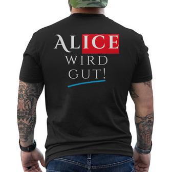 With Alice Wird Gut Wahrhafdig Weidel For German Chancellor T-Shirt mit Rückendruck - Geschenkecke