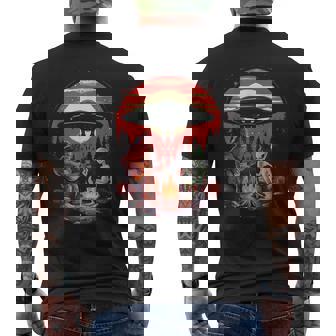 Alien And Bigfoot Campfire Sasquatch Ufo For Outdoor Lovers Men's T-shirt Back Print - Thegiftio