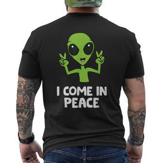 Alien I Come In Peace Space Rave Edm Music Alien T-Shirt mit Rückendruck - Geschenkecke