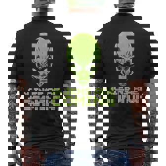 Aliens Are Coming Alien Head UFO Human Festival Costume Tank Top Men's Back Print T-Shirt - Monsterry
