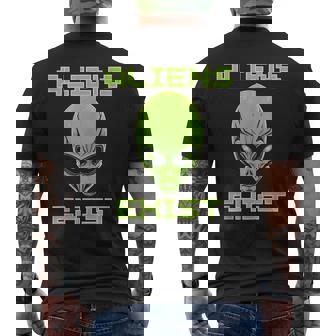 Aliens Exist Colorful Alien Head UFO Human Festival Costume Tank Top Men's Back Print T-Shirt - Monsterry