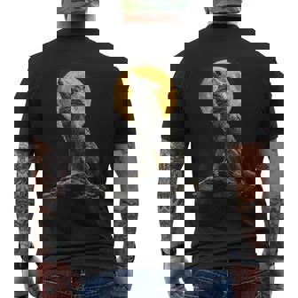 Alpha Wolf Hurlant Pleine Lune Mountain Lover Graphic T-shirt imprimé au dos - Cadeauxyz