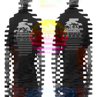 Alpinist Mountaineering Hiking Alps Retro Outdoor Sports Fun Men's Back Print T-Shirt - Monsterry