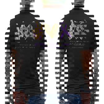 Alzheimer s Awareness Peace Love Cure Men's Back Print T-Shirt - Monsterry