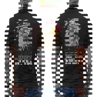 America Eagle USA Flag 4th Of July Merica Men's Back Print T-Shirt - Monsterry