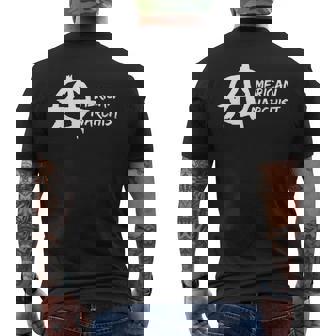 American Anarchist Anarchy Symbol Anti Government Men's Back Print T-Shirt - Monsterry