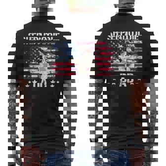 American Flag Doodle Dog Sheepadoodle Dad Men's T-shirt Back Print - Thegiftio