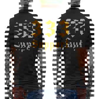 Angel Number 333 New Life And Abundance Support Angel 333 Men's Back Print T-Shirt - Monsterry