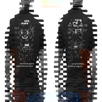 Angel Number Mystical Celestial Numerology NS Angelcore Aesthetic Cute Butterfly Mystical Men's Back Print T-Shirt - Monsterry