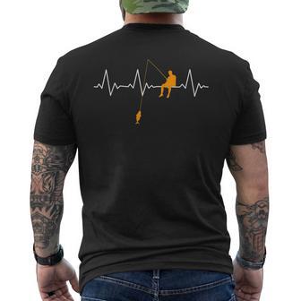 Angler Heartbeat Heartbeat Fishing T-Shirt mit Rückendruck - Geschenkecke