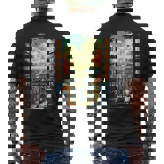Anime Cat t Featuring Cats In Paris Men's Back Print T-Shirt - Monsterry