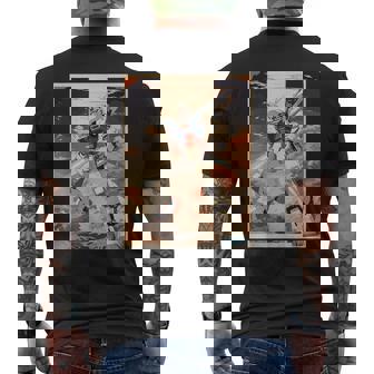 Anime Japanese Robot Giant Mecha Anime Robot Action Figure Men's T-shirt Back Print - Monsterry