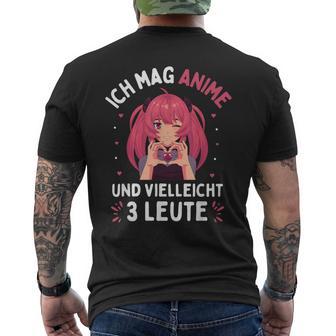 I Like Anime And Maybe 3 People Japanese Manga T-Shirt mit Rückendruck - Geschenkecke