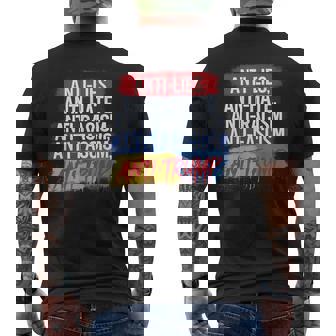 Anti Hate Lies Racism Fascism Resist Protest Trump Rally Men's T-shirt Back Print - Monsterry