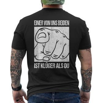 Aon Us Beiden Ist Klüger Als Du Ironie Statement Fun T-Shirt mit Rückendruck - Geschenkecke