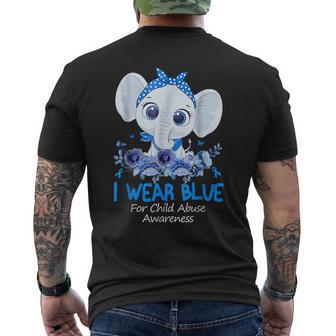 In April We Wear Blue Child Abuse Prevention Awareness Men's T-shirt Back Print - Thegiftio UK