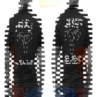 Aries Season April Birthday Zodiac Horoscope Astrology Premium Men's Back Print T-Shirt - Monsterry