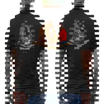 Arm Wrestling Fighting A Bear Arm Wrestler Men's Back Print T-Shirt - Monsterry