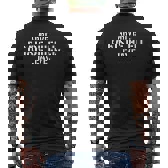 Arrive Raise Hell Leave Tees -Adults Classic Modern Graphic Small Men's Back Print T-Shirt - Monsterry