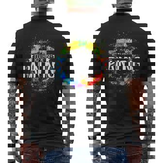 Art Paint Palette Brush Composition Abstract I'd Rather Be Painting Painting Drawing Painter Color Men's Back Print T-Shirt - Monsterry