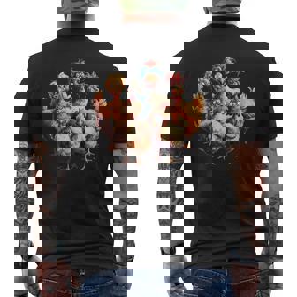 Arte De Pollo Arte Colorido De La Familia Del Pollo Loco Camiseta Hombre Estampado Espalda - Regaloses
