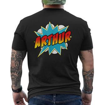 Arthur Name Comic Book Superheroes For Boys T-Shirt mit Rückendruck - Geschenkecke