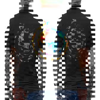 Artistic Earth Watercolor Travel World Traveling Colorful Men's Back Print T-Shirt - Monsterry