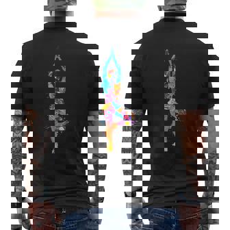 Artistic Yoga Watercolor Yoga Tree Colorful Men's Back Print T-Shirt - Monsterry