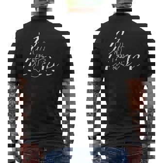 ASL American Sign Language Love Men's Back Print T-Shirt - Monsterry