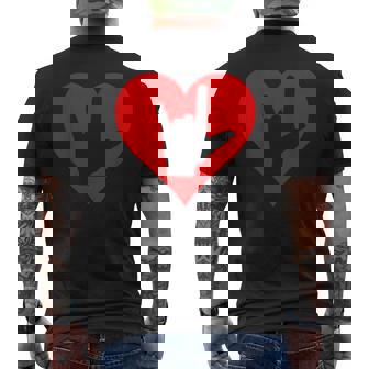 ASL Heart American Sign Languages Day Hand Talking Men's Back Print T-Shirt - Monsterry