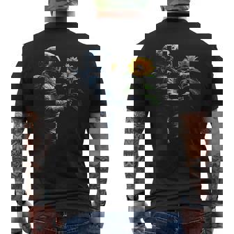 Astronauta Girasol Gráfico Flor Ilustración Astronauta Camiseta Hombre Estampado Espalda - Regaloses