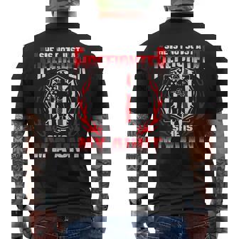 My Aunt Is A Firefighter Hero Proud Fire Niece Nephew Premium Men's Back Print T-Shirt - Monsterry