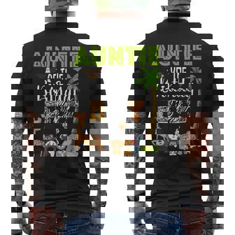 Auntie Of The Birthday Boy Wild Zoo Theme Safari Party Men's Back Print T-Shirt - Monsterry