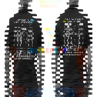 Autism Awareness Its Ok To Be Different Acceptance Skeleton Men's T-shirt Back Print | Seseable UK