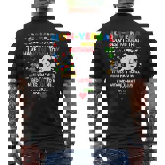Autism Elephant Non-Verbal Doesn't Mean That I Have Nothing Men's T-shirt Back Print | Mazezy