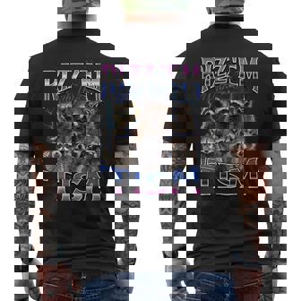 Autism Rizz Em With The Tism Meme Autistic Racoon Men's T-shirt Back Print | Mazezy