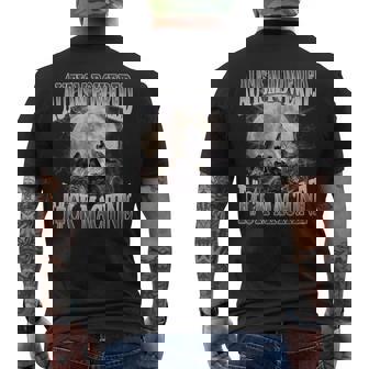 Autism Powered FCk Machine Meme Wolf Autistic Retro Men's T-shirt Back Print - Thegiftio UK
