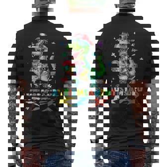 Autismsaurus Rex Autism Awareness T Rex Heart Puzzle Boys Men's T-shirt Back Print | Mazezy
