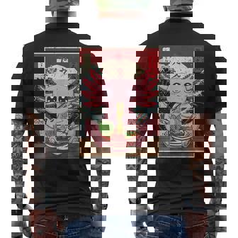 Axolotl Ramen Japanese Graphic Kawaii Anime Men's T-shirt Back Print - Monsterry