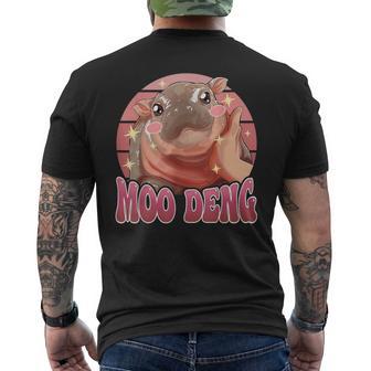 Baby Hippo Moo Deng Baby Hippo MooDeng Men's Back Print T-Shirt - Monsterry
