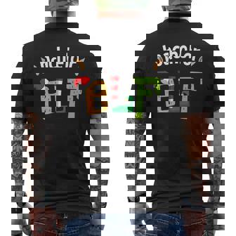 Bachelor Party Elf Christmas Elves Groom Squad Matching Premium Men's Back Print T-Shirt - Monsterry
