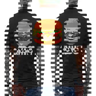 Bacon Cheeseburger Hamburger Addict Junk Fast Food Premium Men's Back Print T-Shirt - Monsterry