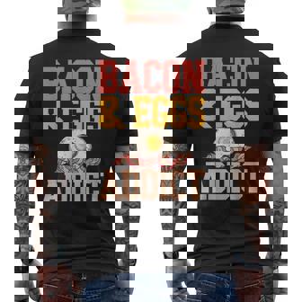 Bacon Eggs Addict Brunch Breakfast Egg And Bacon Men's Back Print T-Shirt - Monsterry