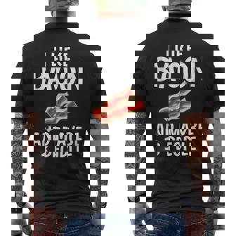 I Like Bacon And Maybe 3 People Antisocial Bacon Addicts Tank Top Men's Back Print T-Shirt - Monsterry