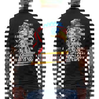 Bald Eagle Americaw American Flag USA Patriotic Merica Men's Back Print T-Shirt - Monsterry