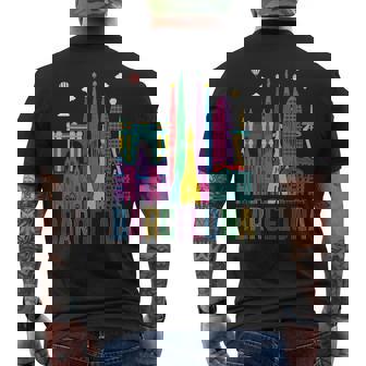 Barcelona Ciudad Paisaje Atracciones Arquitectura España Camiseta Hombre Estampado Espalda - Regaloses