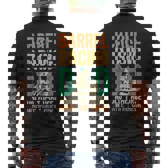 Barrel Racing Dad Hold The Horse Barrel Racer Father Men's Back Print T-Shirt - Monsterry