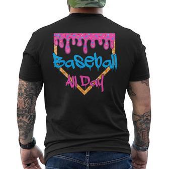 Baseball All Day Drip Home Plate Ice Cream Men's T-shirt Back Print - Thegiftio UK