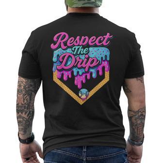 Baseball Drip Boys Home Plate Ice Cream Respect The Drip Men's T-shirt Back Print - Thegiftio UK
